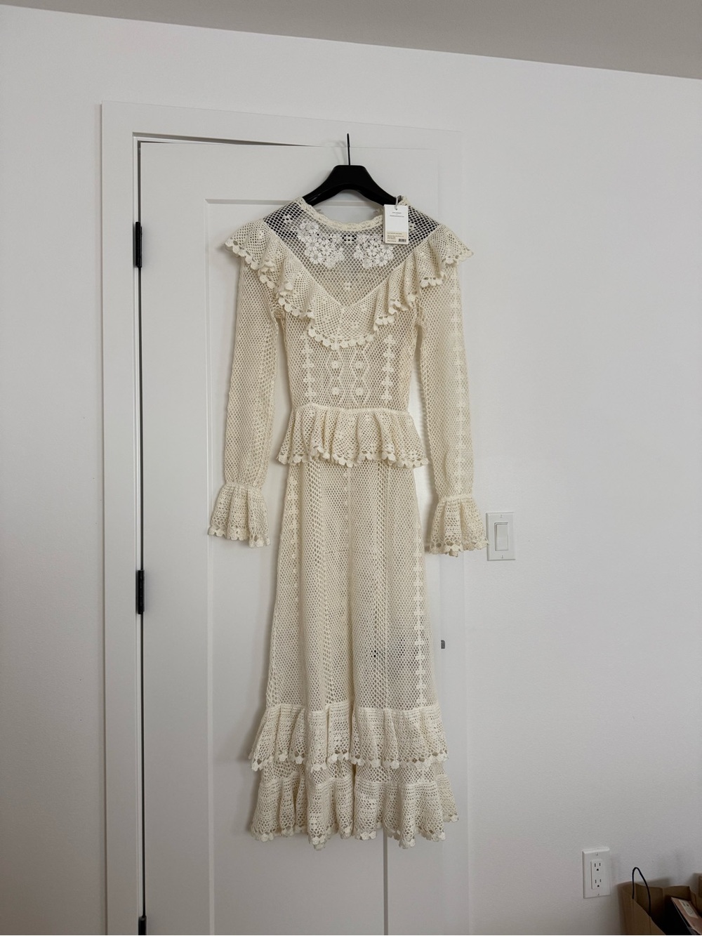 Zimmermann Allia Crochet Maxi Dress in ivory